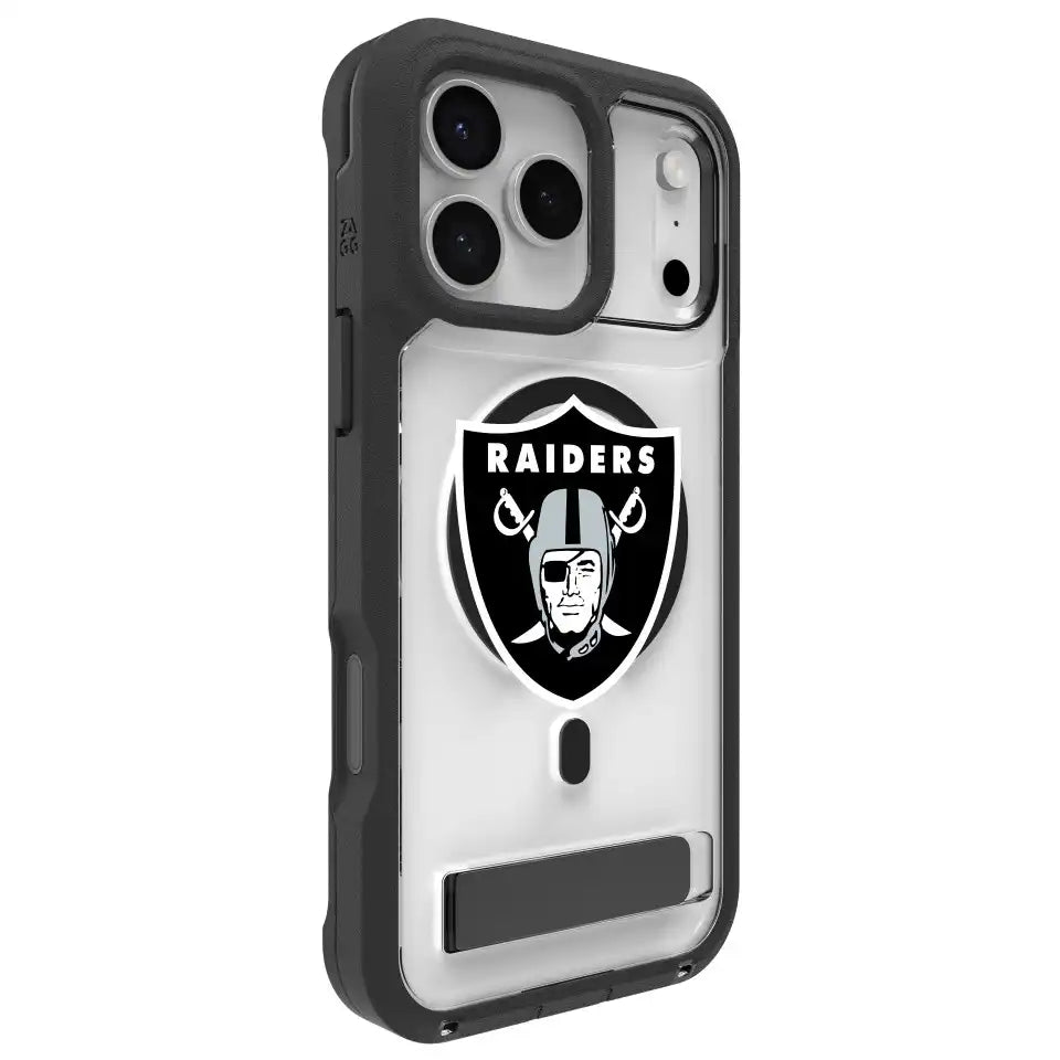 Las Vegas Raiders Rainier Snap for MagSafe Phone Case with Stand - Logo