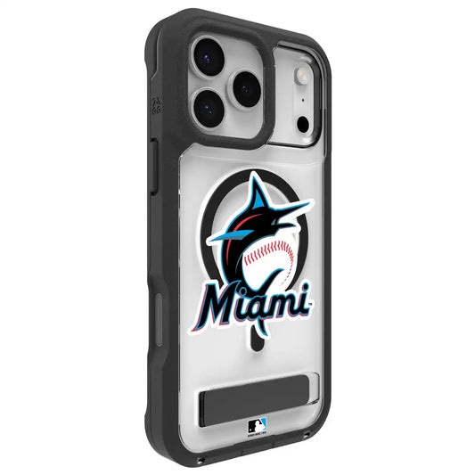 Miami Marlins Rainier Snap for MagSafe Phone Case with Stand - Logo