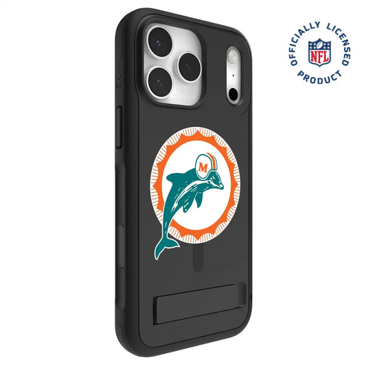 Miami Dolphins Sedona Snap for MagSafe Phone Case with Stand - Throwback Logo